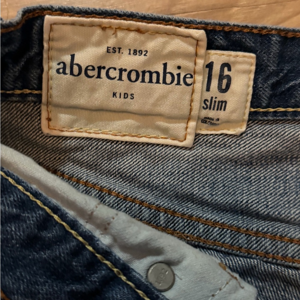 Abercrombie Kids Jeans 16 Slim Straight Leg Medium Wash Women’s 0 2 Y2K - Picture 5 of 8